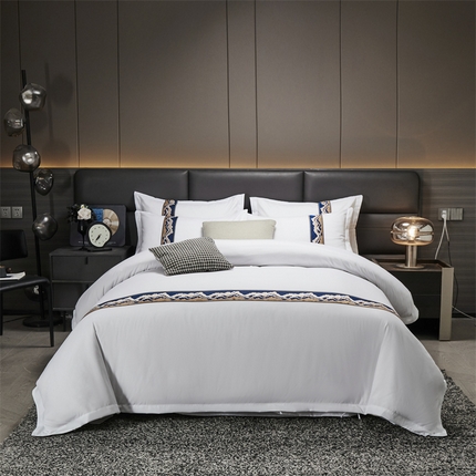 Solid Color Hotel Linnen Poly-Cotton bed blad zacht