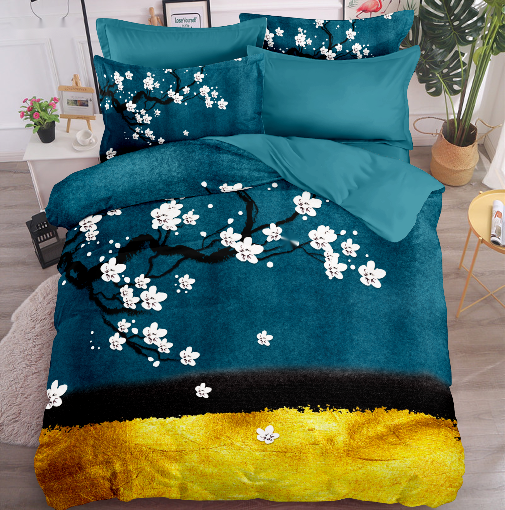 Digitaal bedrukt lakenset Flower Slank ontwerp