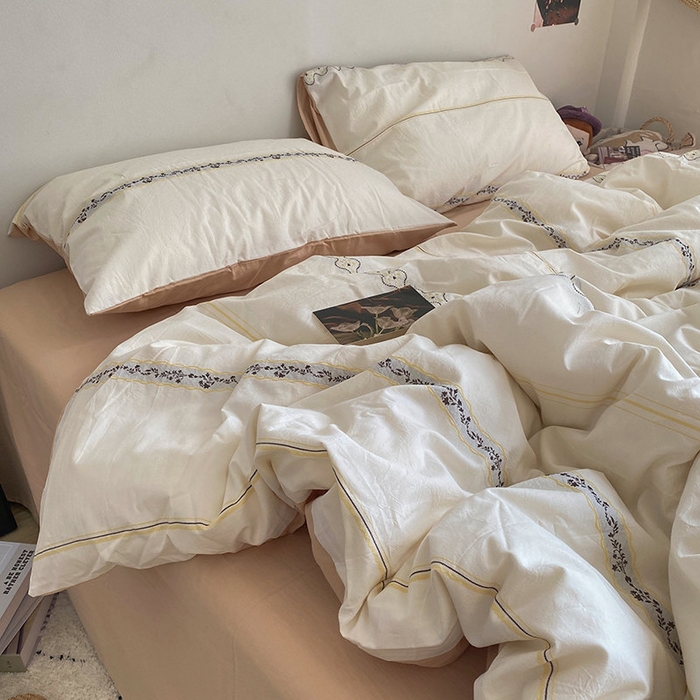 Pure katoenen lakenset zacht comfortabel beddengoed
