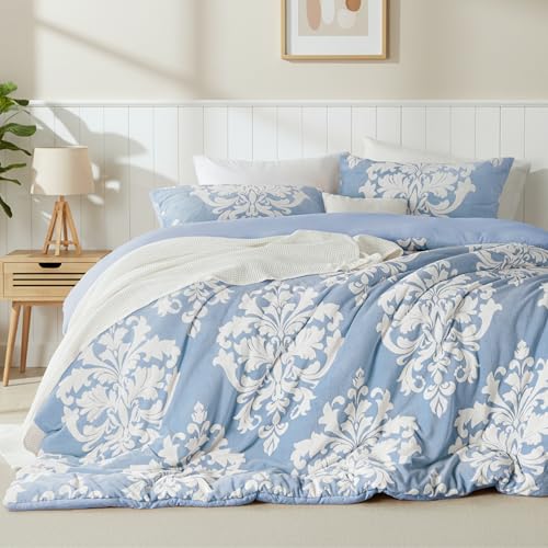 Winterdekbed van burnout-bedrukt flanel, Boheems pluche dekbed met ultrazachte achterkant van microvezel, warm beddengoed voor het hele seizoen