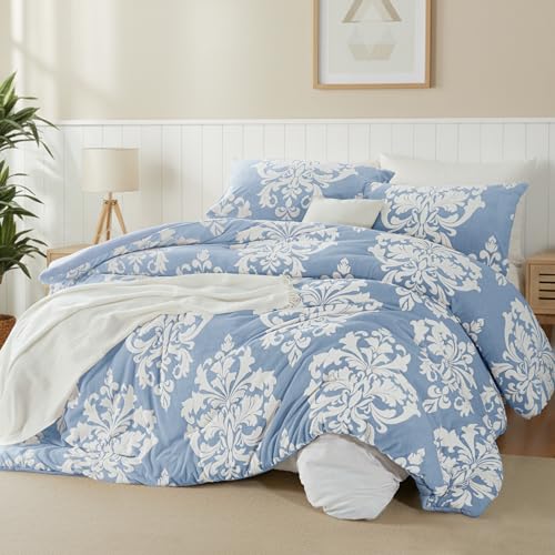 Winterdekbed van burnout-bedrukt flanel, Boheems pluche dekbed met ultrazachte achterkant van microvezel, warm beddengoed voor het hele seizoen