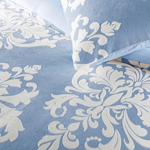 Winterdekbed van burnout-bedrukt flanel, Boheems pluche dekbed met ultrazachte achterkant van microvezel, warm beddengoed voor het hele seizoen